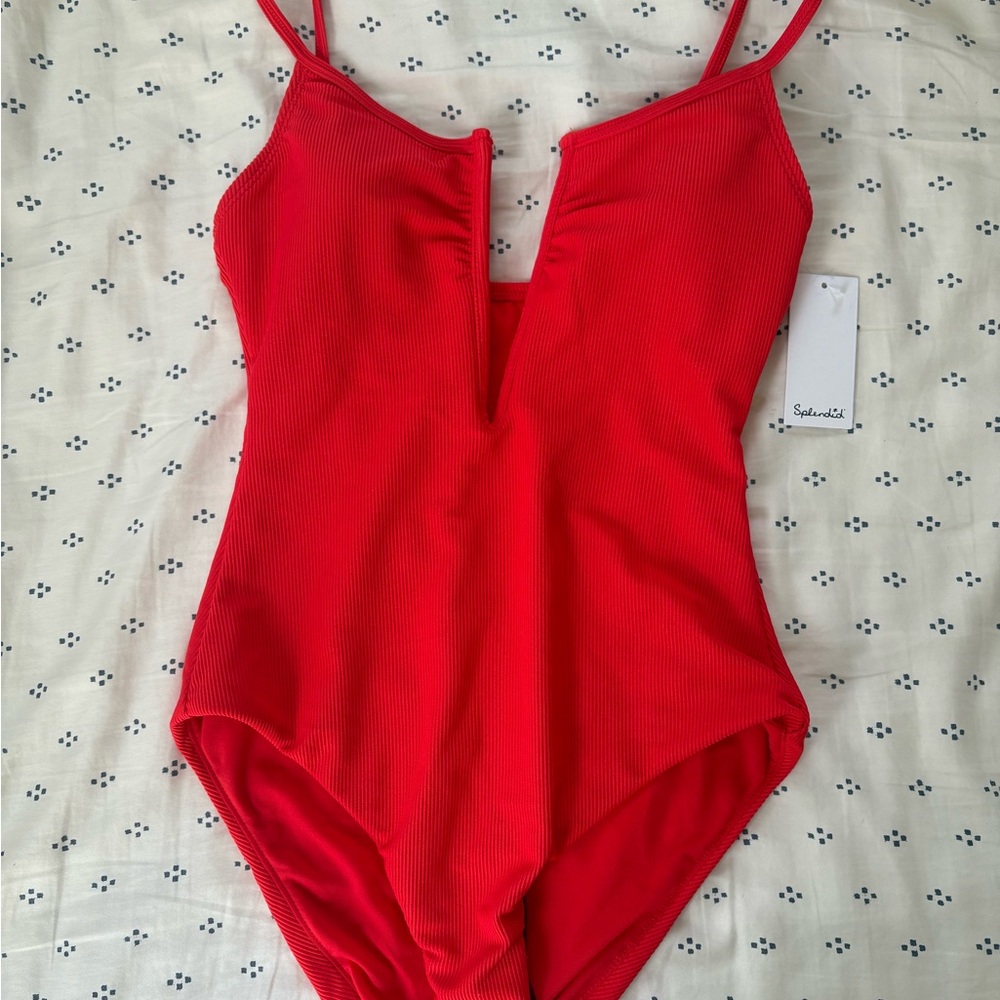 Splendid Red One Piece Swimsuit